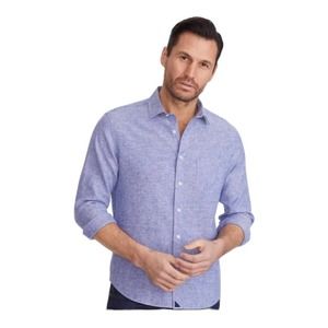untuckit linen blue men’s size xl button down shirt